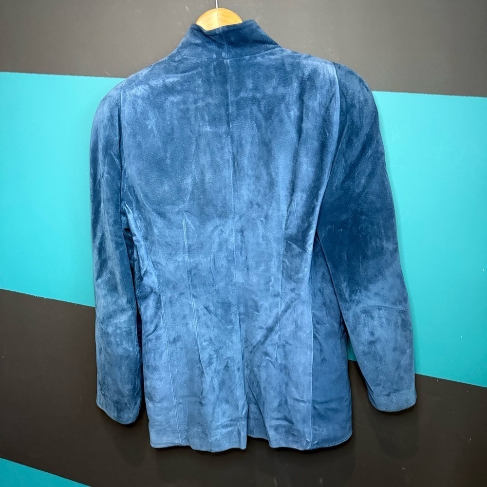 Danier women Blue Suede Blazer and Skirt set size 8 - Picture 5 of 15